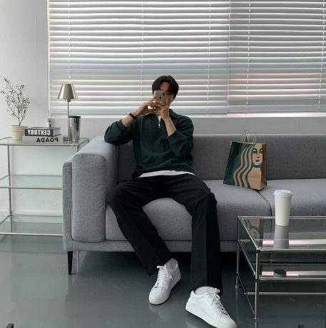 Hendes Daily Ribbed Semi-Zip Up Knit