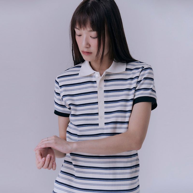 Stripe pique rib t-shirt (MULTI)