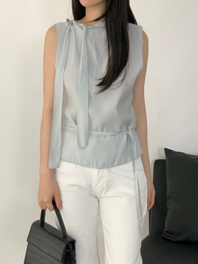 Aiden Tie Sleeveless Blouse