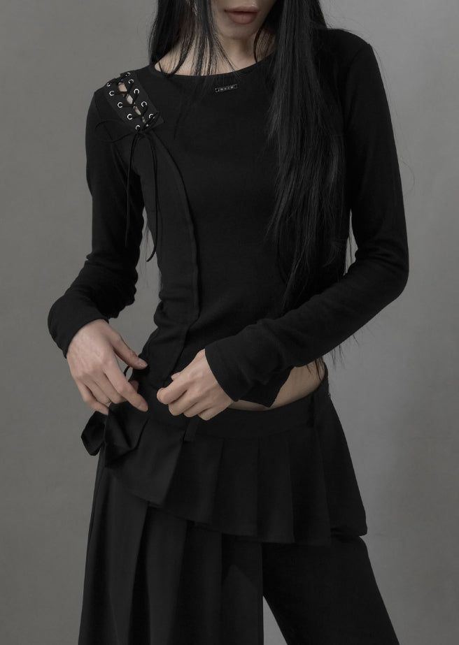 26SS★ [mnem] Distorted Eyelet Slit Top