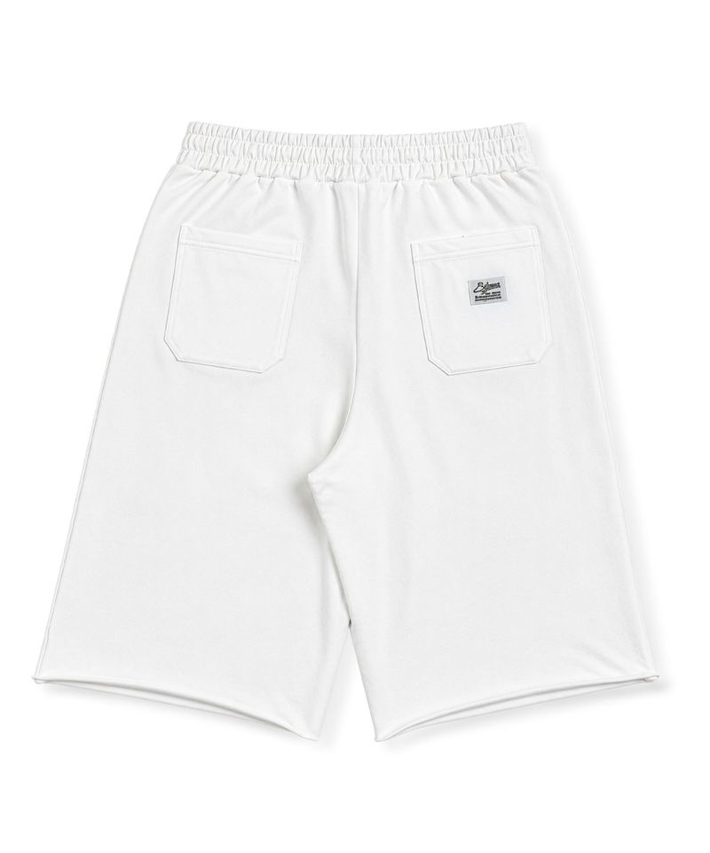 RAW-CUT WASHED BURMUDA PANTS WHITE