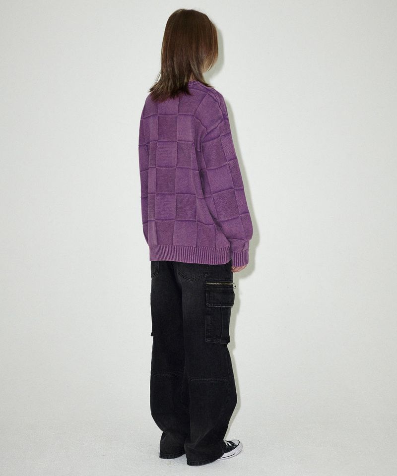 PIGMENT CHECKERBOARD KNIT SWEATER