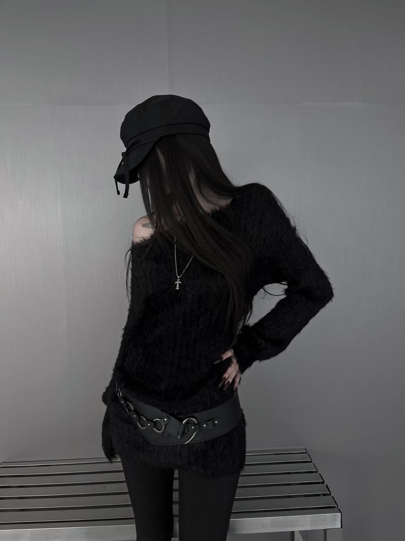 URBAN UNIQUE（アーバンユニーク）の「irene off-shoulder fur one piece (2color)（Dresses）」