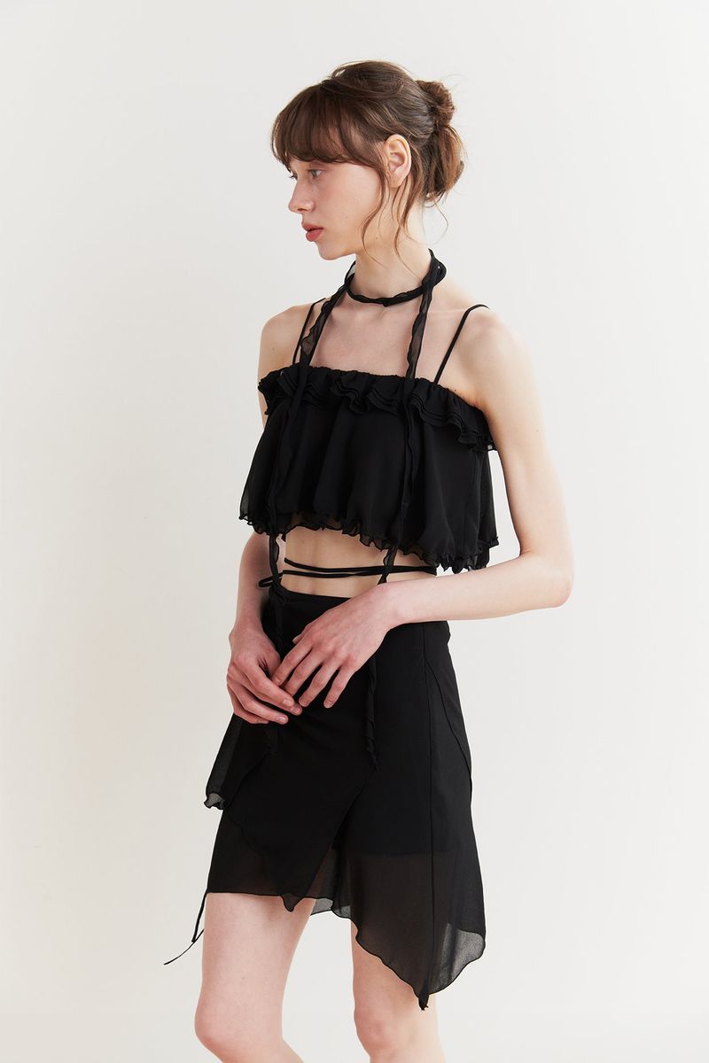 LILY SCARF TOP black