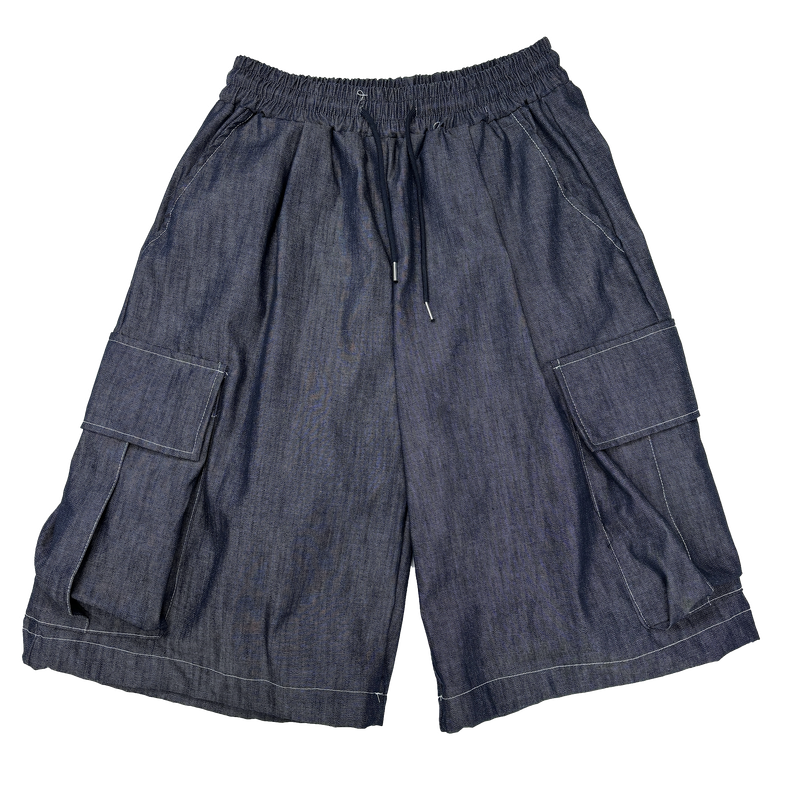  natural denim bermuda pants