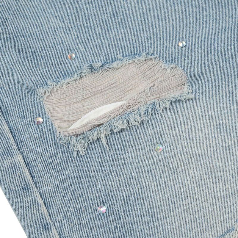 Denim Shorts Studs - Blue Wash