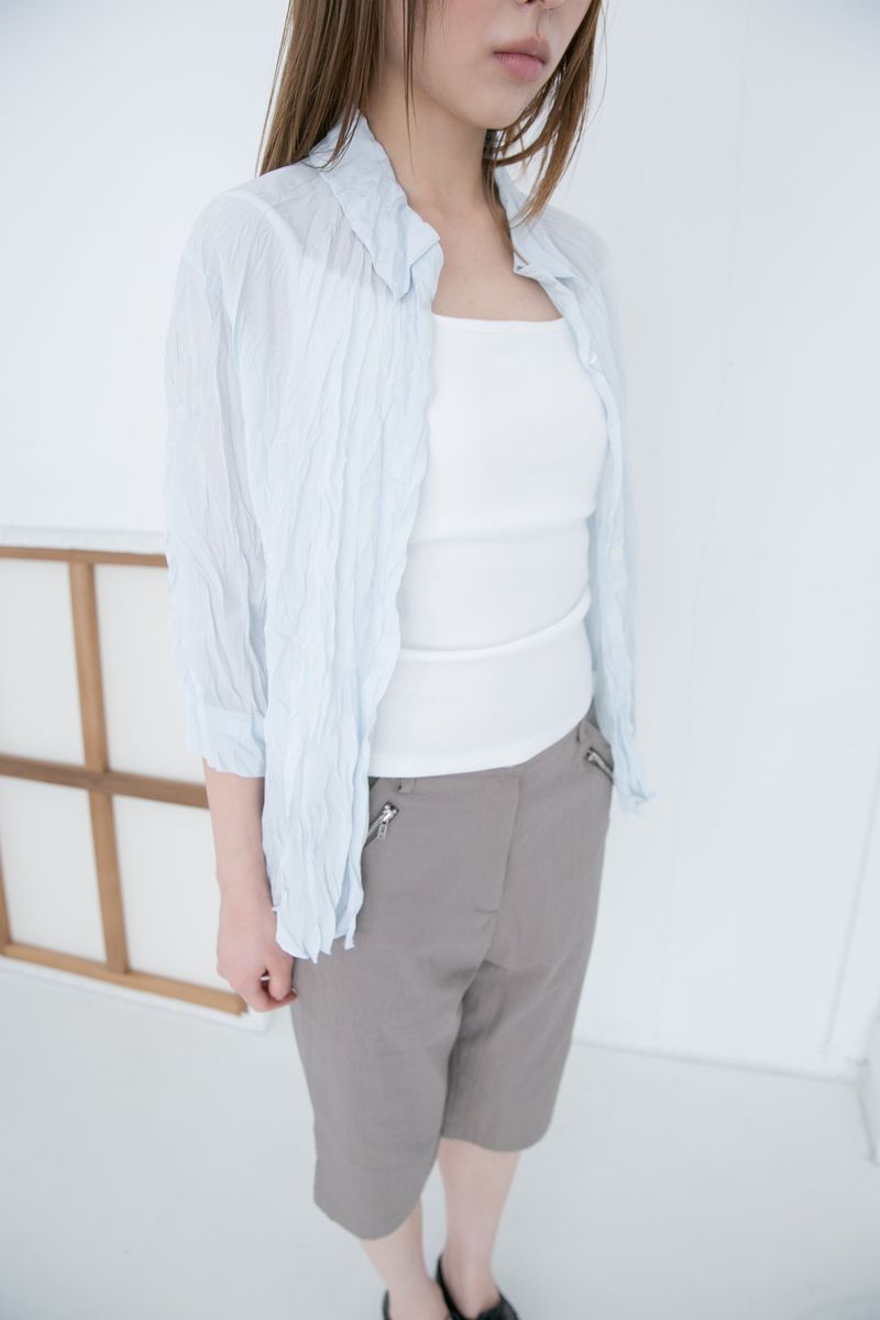 wrinkle capri shirt(2colors)