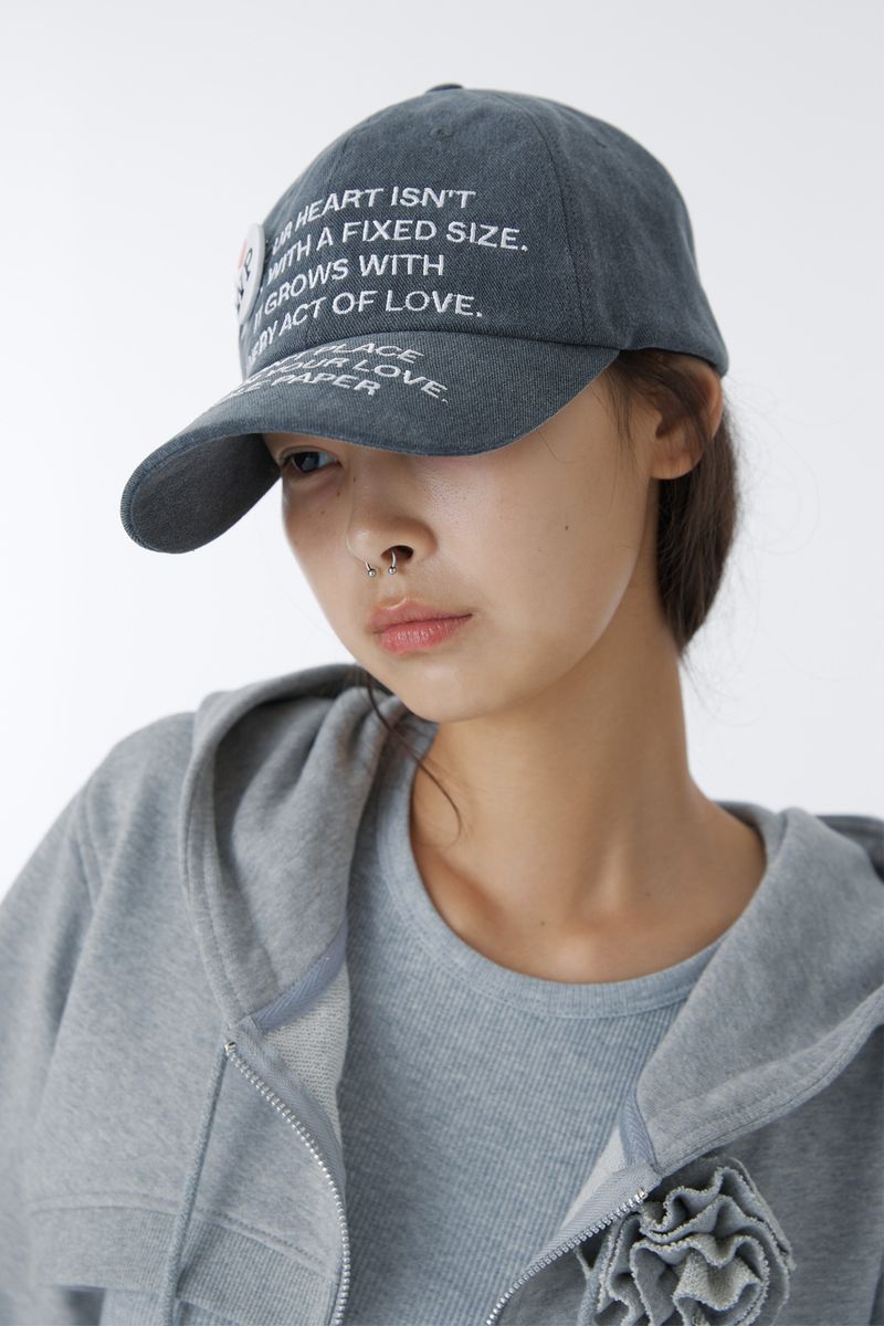 TEXT BALL CAP (CHARCOAL)