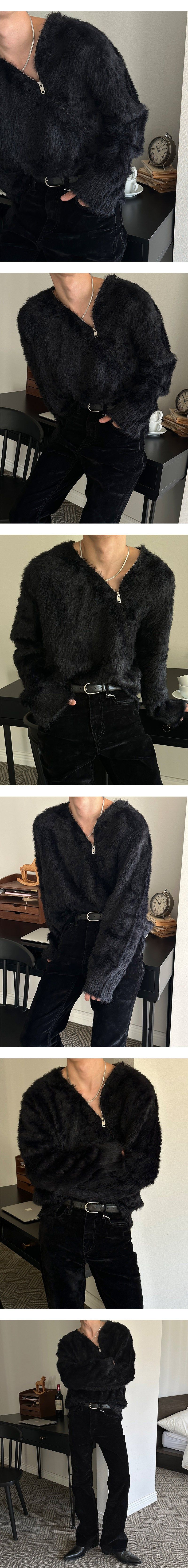 [F/W] Angora brush side zipper knit(2color)
