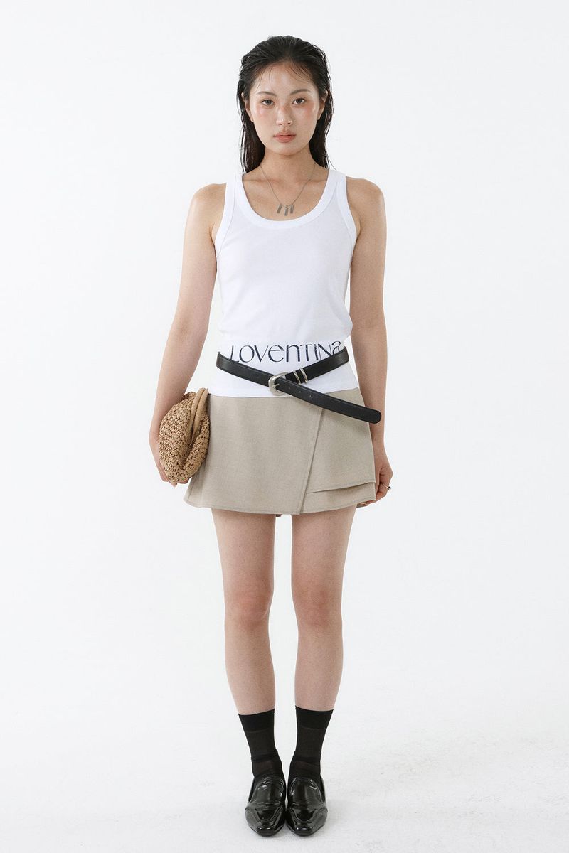 DEEP NECK SLEEVELESS TOP_ALL WHITE