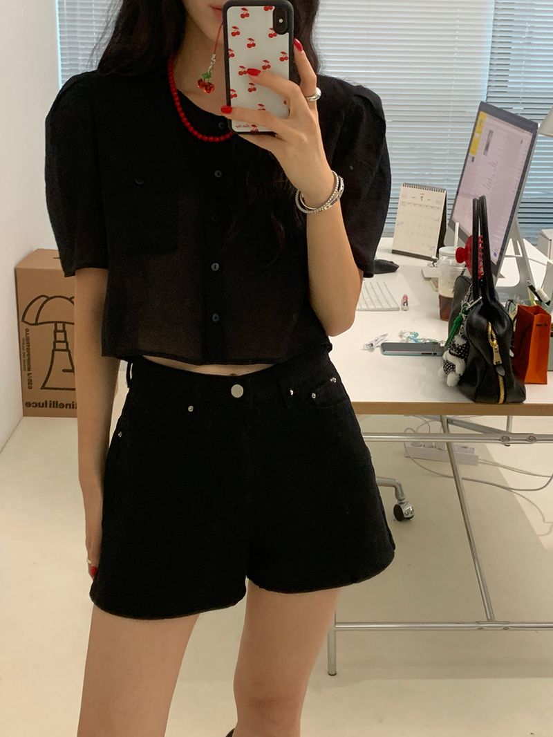 [MADE] ERT SEE-THROUGH PUFF BLOUSE