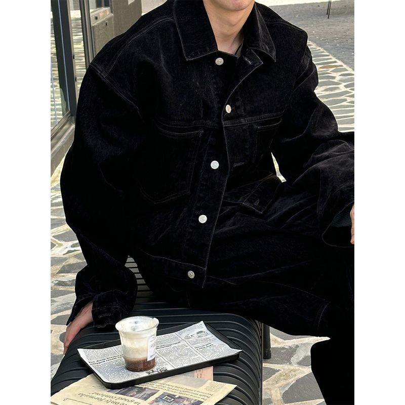 LAURANT（ロラン）の「[F/W] ベルベットデニムクロップジャケット(2color)（ジャケット/アウター）」
