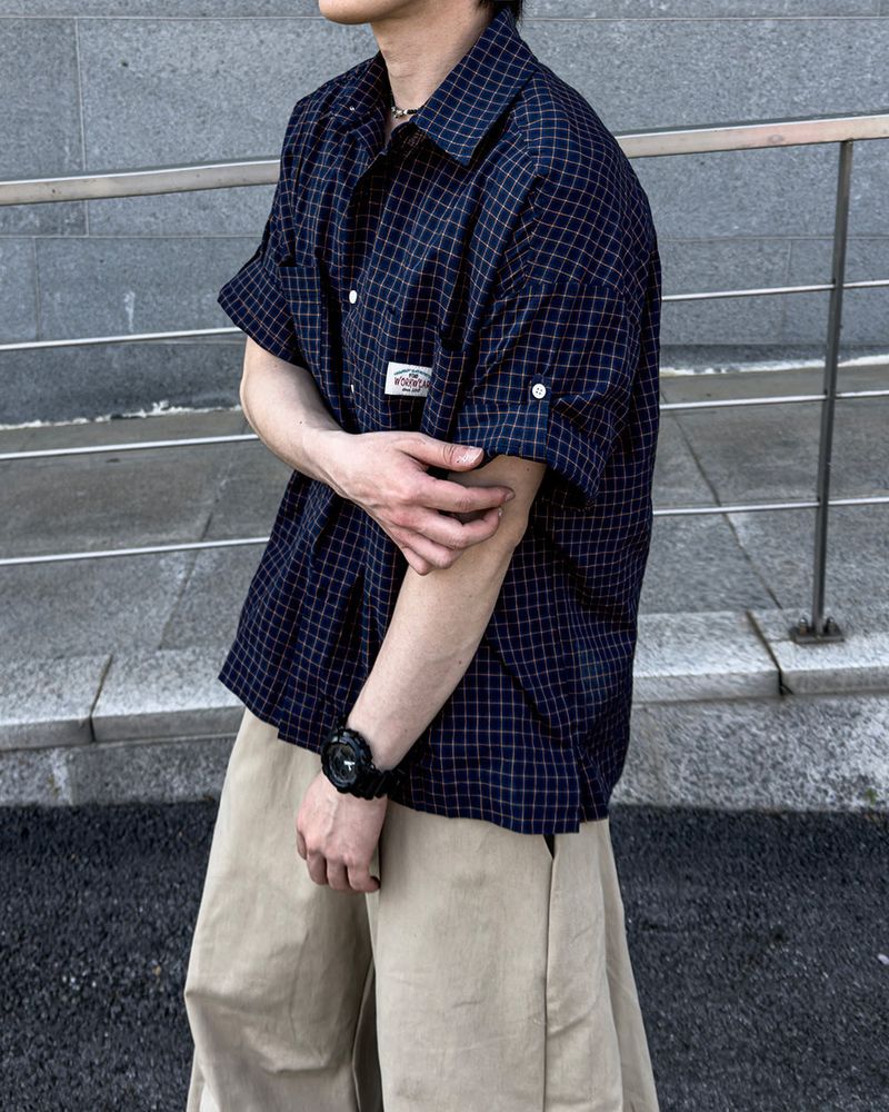 Mirel Check Roll-Up Half Shirt