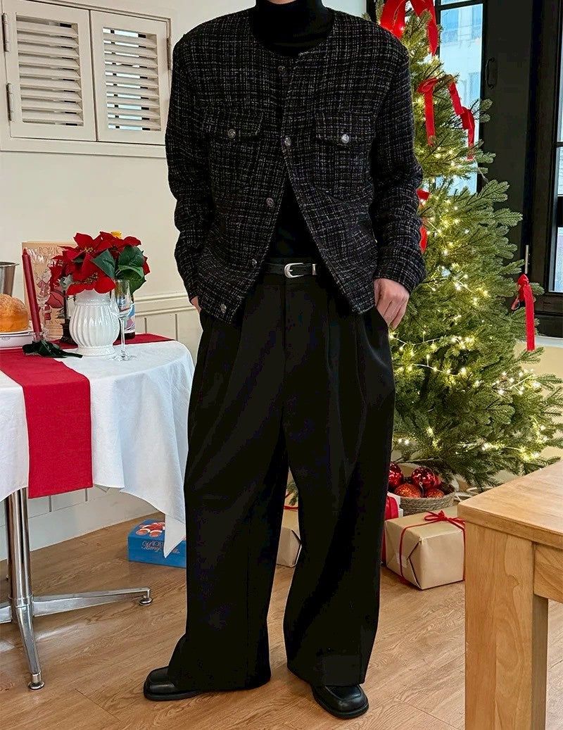 [F/W] Black line tweed jacket(2color)
