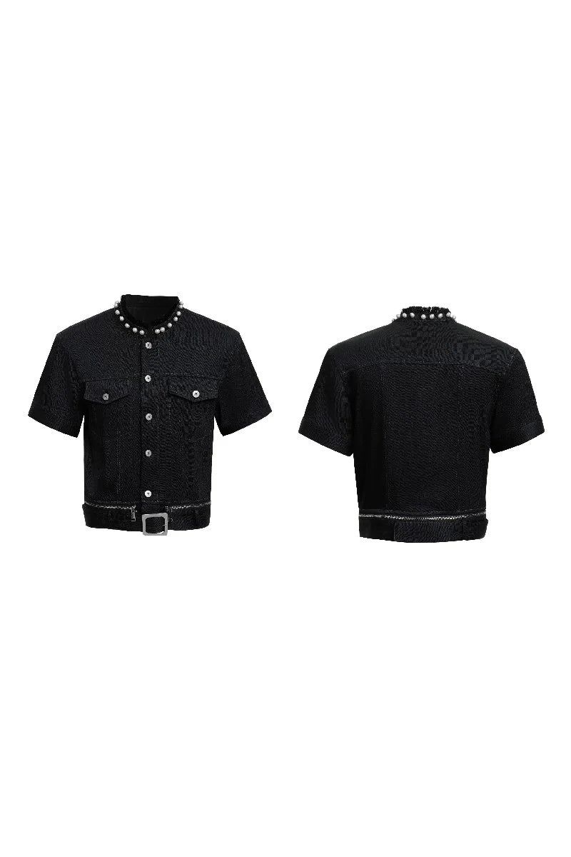 Pearl Trim Denim Shirt