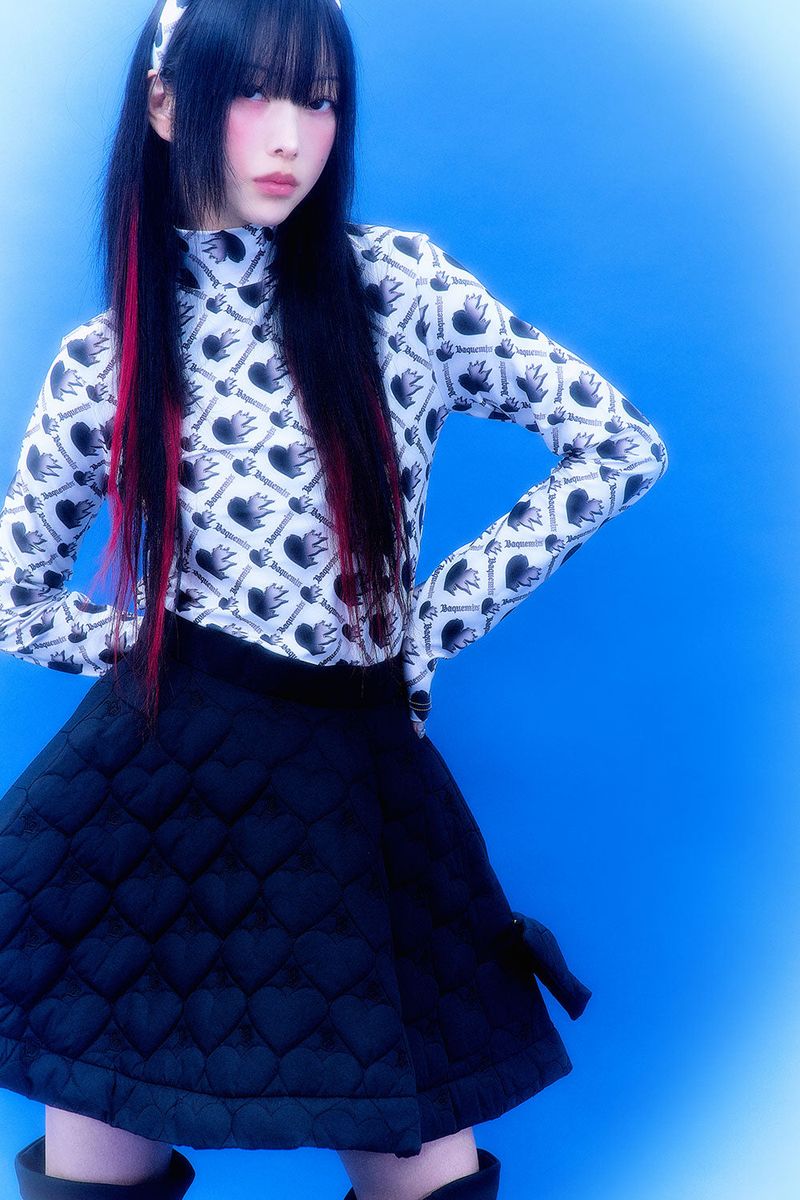 Heart Quilted Skirt (Black)