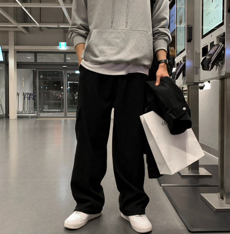 [In-house production]  First Corduroy Cargo String Wide Pants