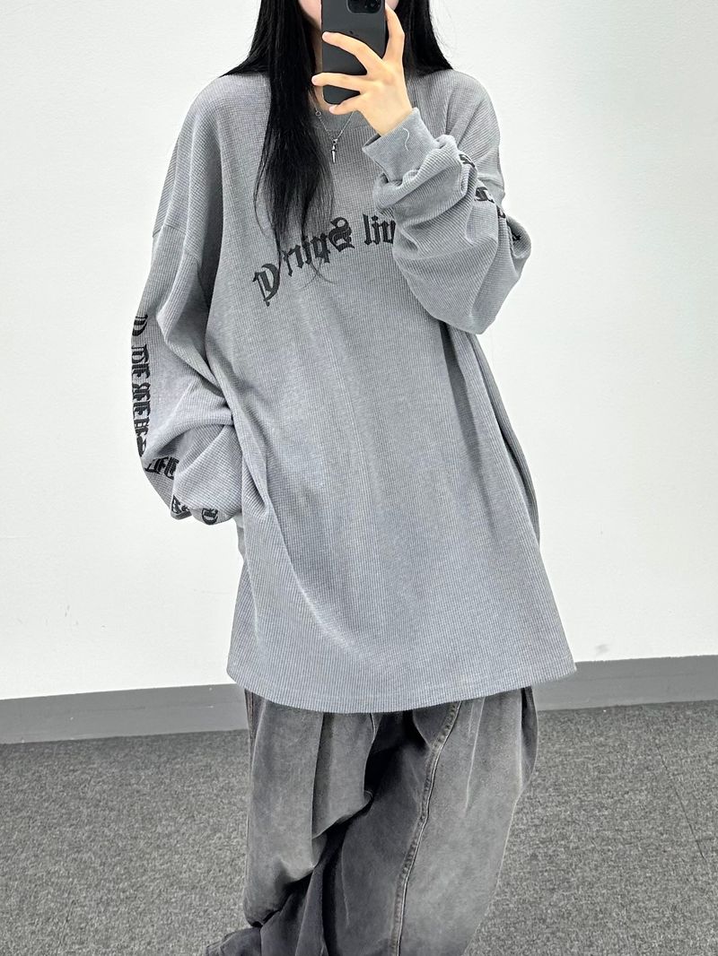 waffle lettering long sleeve