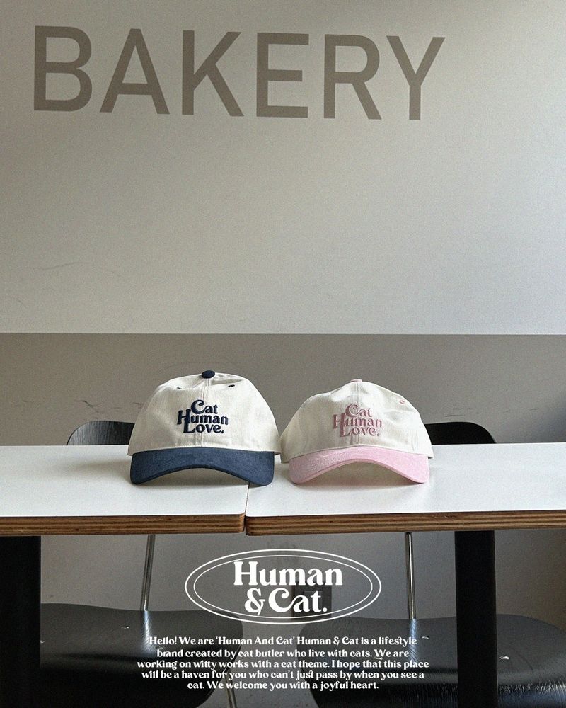 CAT HUMAN LOVE PEACH BALL CAP  / PINK