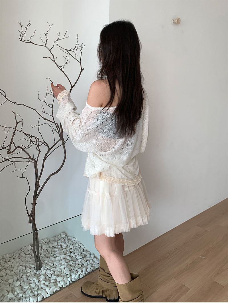 POM CHIFFON SKIRT (2C)