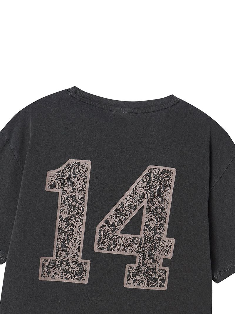 LACE LOGO TEE CHARCOAL