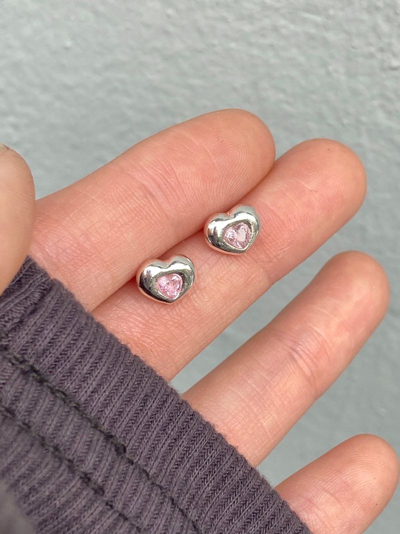 Peach Hear Earrings