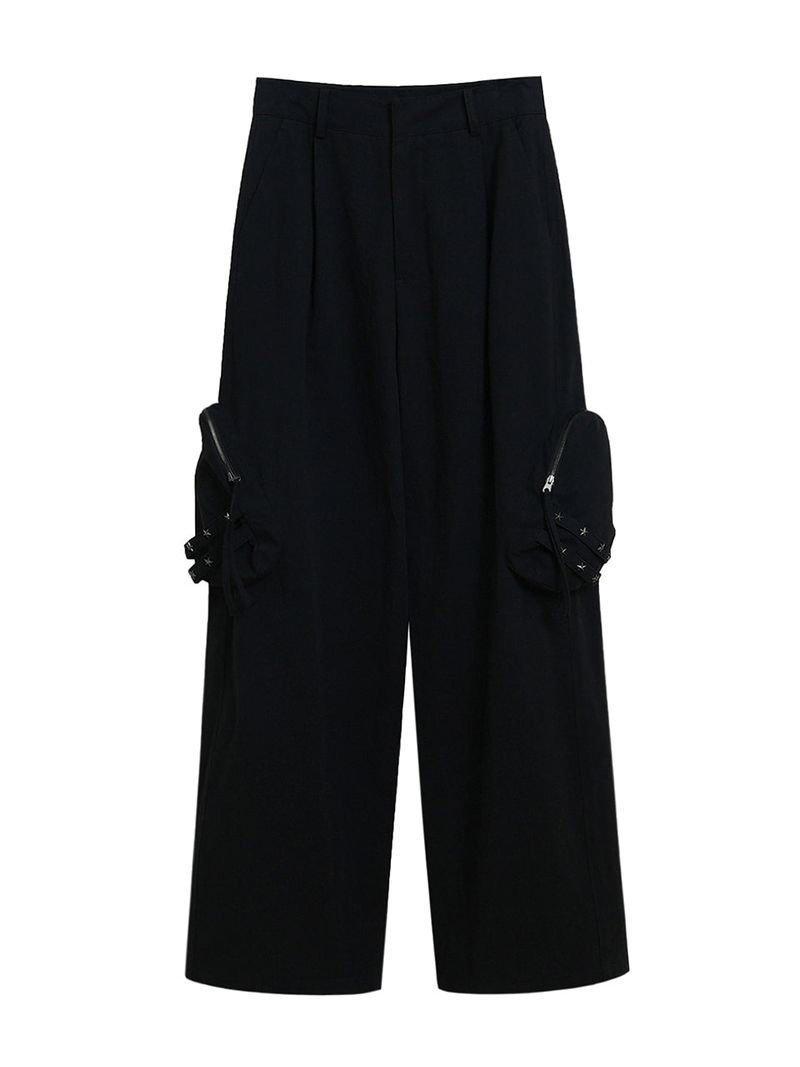 reheat(リヒッ)の「RIVET STRAP POCKET PANTS_BLACK(Pants)」
