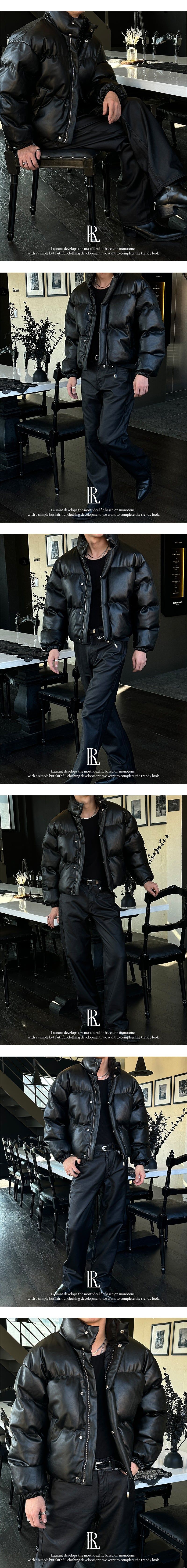 [Unisex] Coating leather wide pants