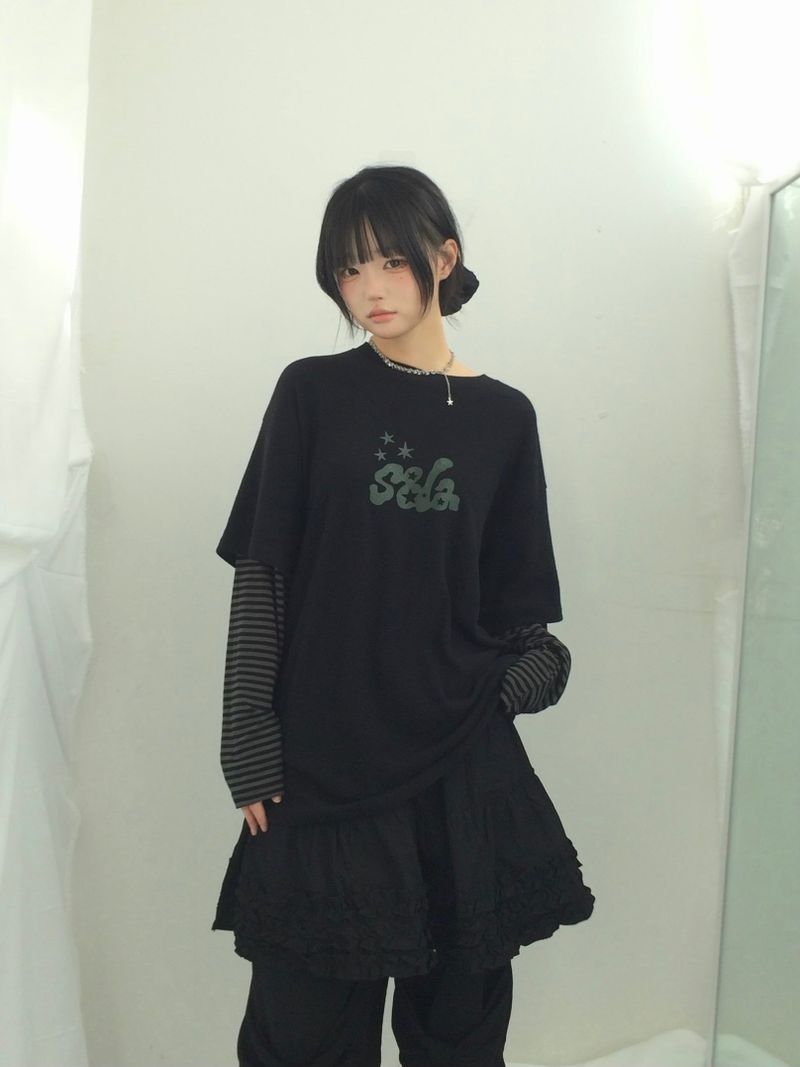 Two-tone fleece striped sleeve