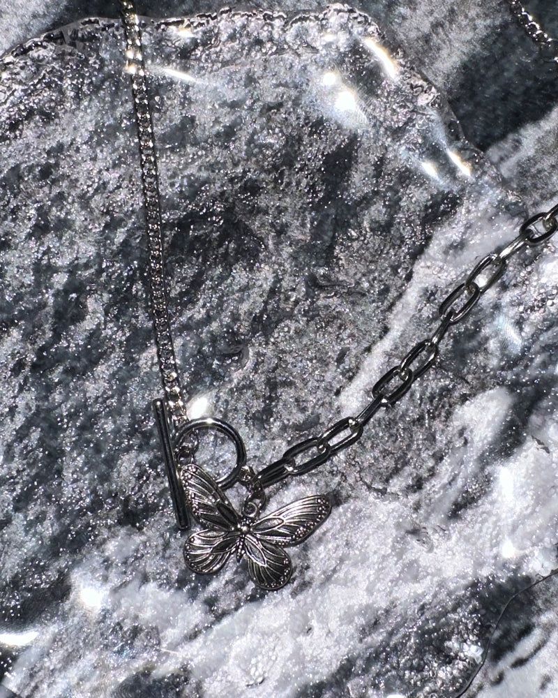 Butterfly Toggle Bar Necklace
