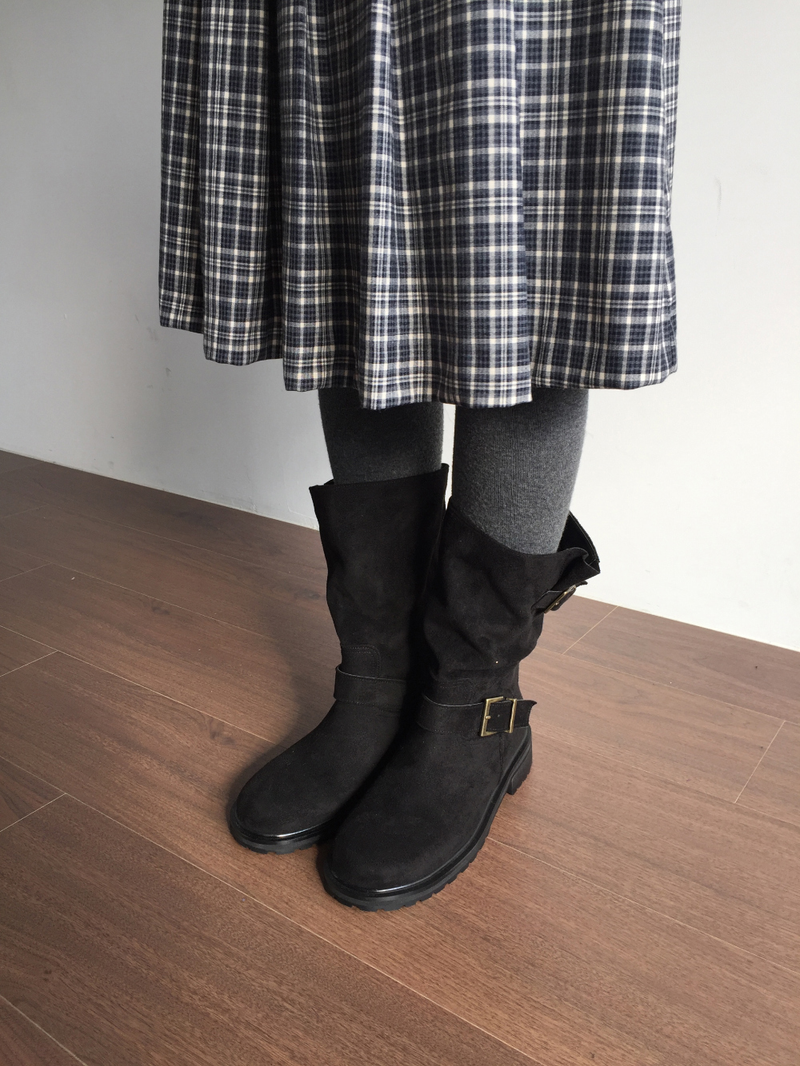 Velour suede buckle boots (2color)
