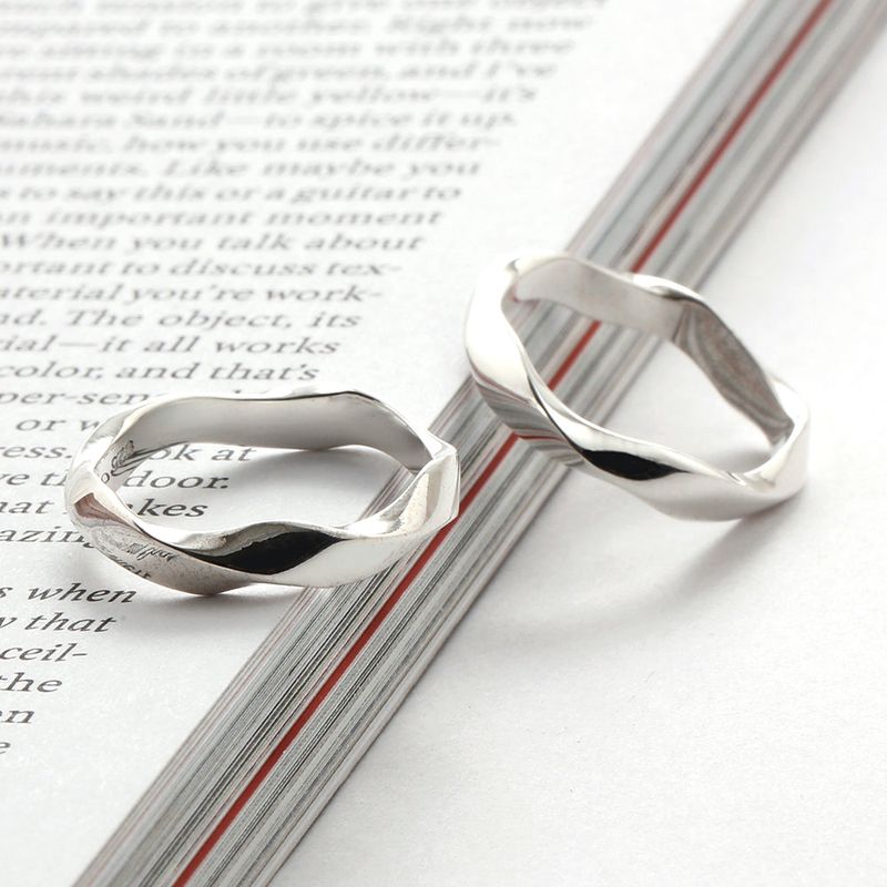 SVR-605 Kang Daniel Worn Silver 92.5 Twist Silver Ring Couple Ring Friendship Ring