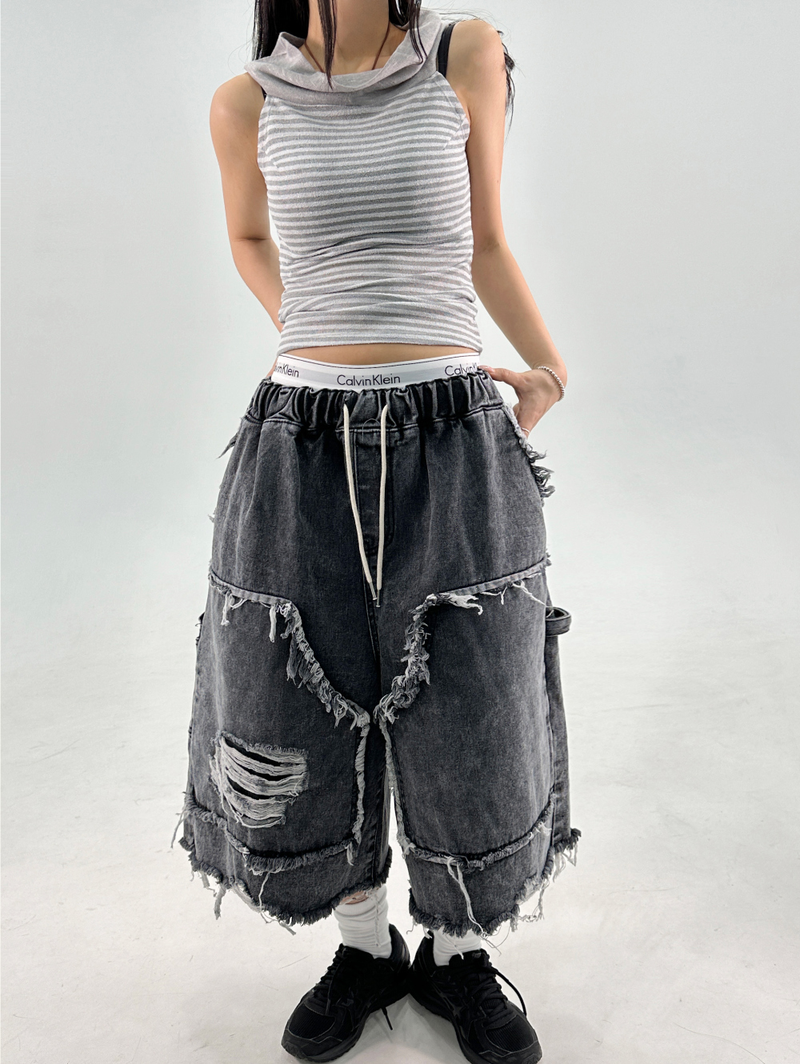 CARPENTER STRAP POINT DEMI WASH BERMUDA💙🖤 - 2 COLORS