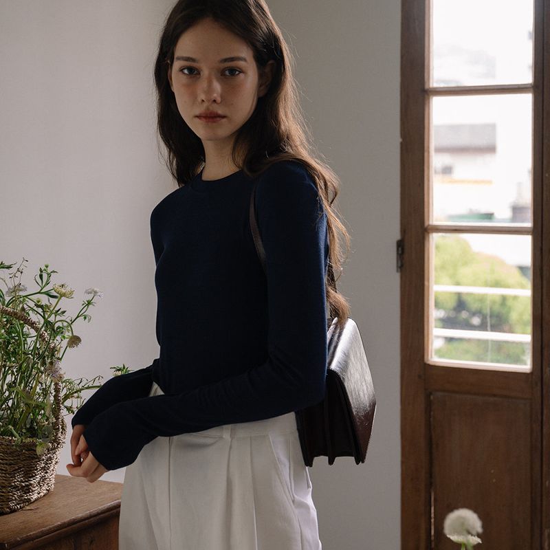 Soft Round T-shirt - Navy