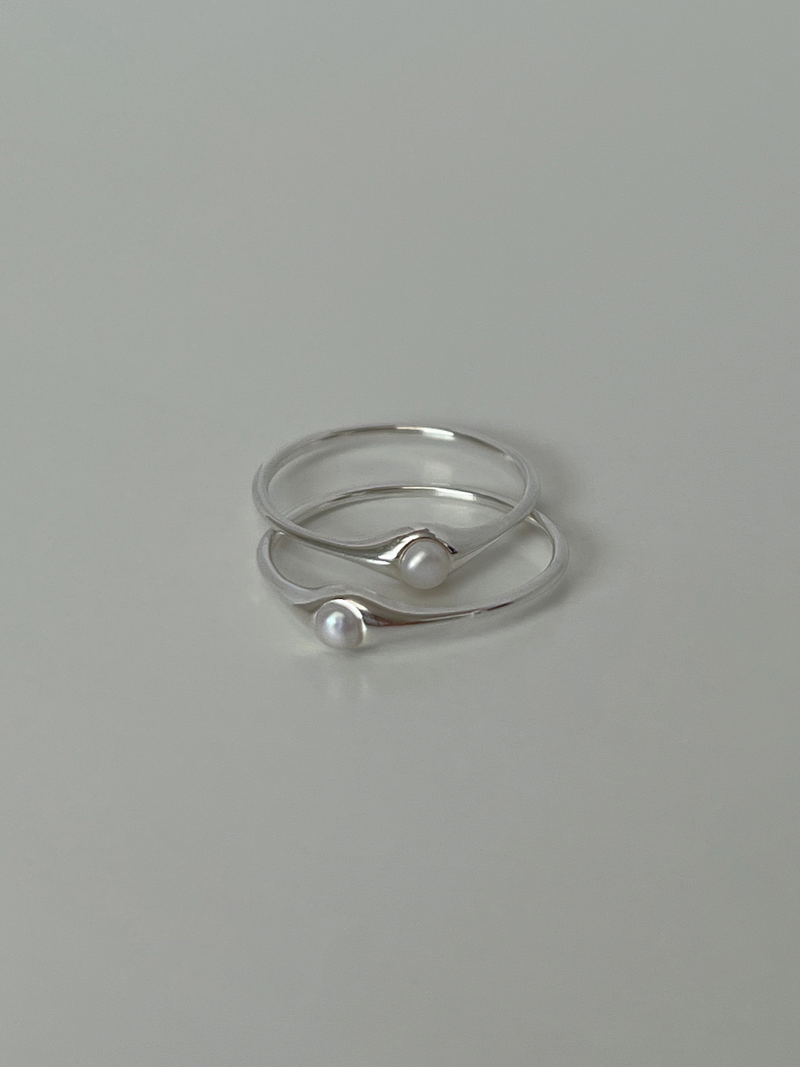 Float pearl ring (silver) *1PCS