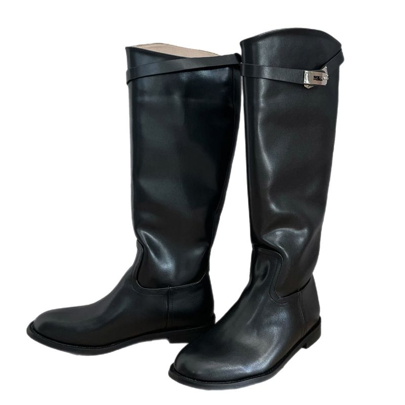 Maison Core Classic Buckle Leather Long Boots