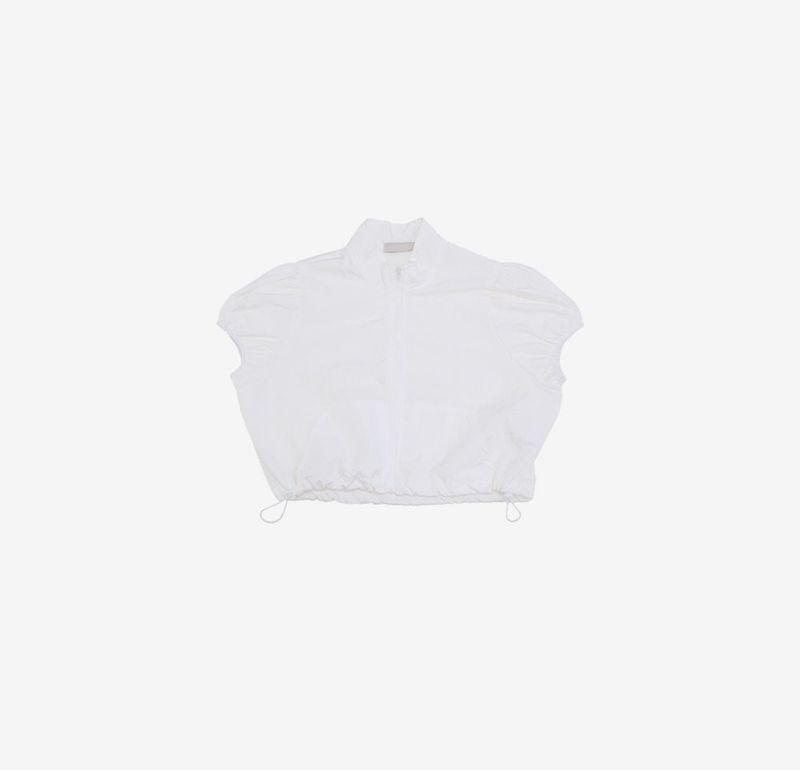 Amuah Crop String Half Zip-Up