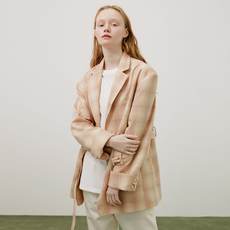 WaiKei（ワイケイ）の「Belted Check BLAZER（Jackets/Outerwear）」