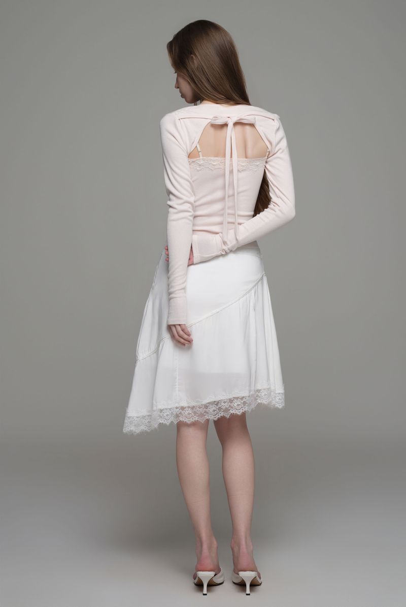 Cotton touch ribbon bolero, Pink