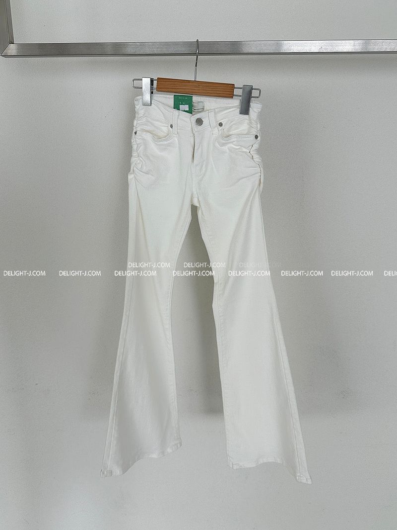 Pelvic Shirring Low-rise Bootcut Pants