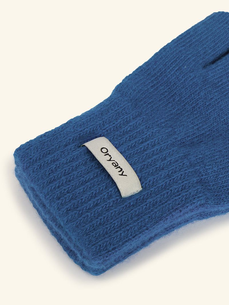 Label Finger Hole Short Glvoes