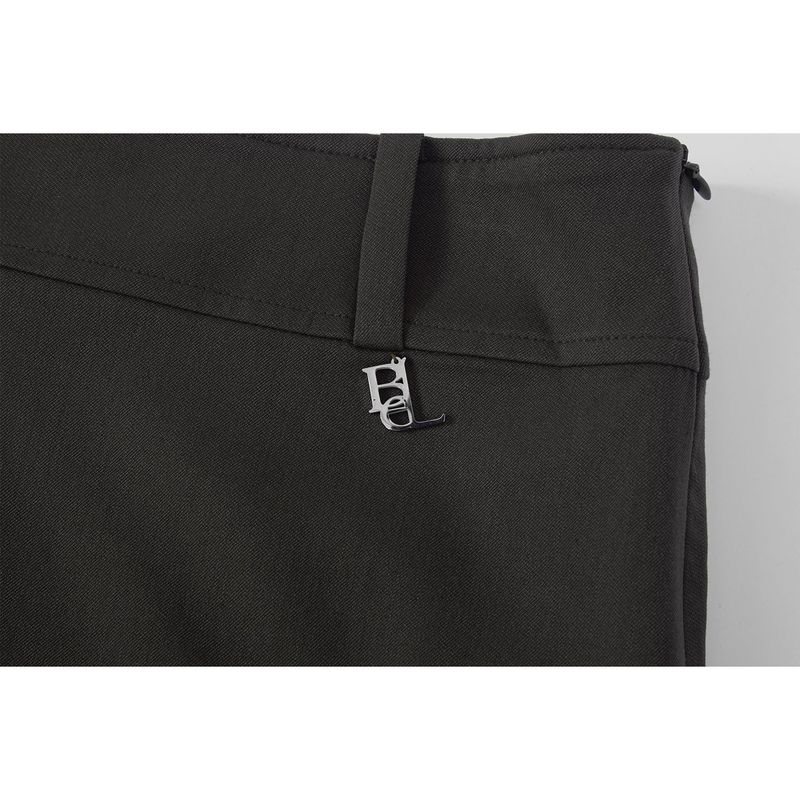 BELT MINI SKIRT-BROWN