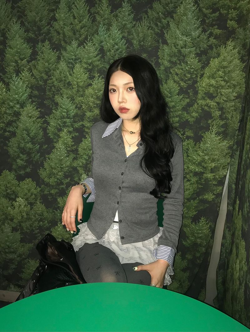 Pellen shirt cardigan (Gray)