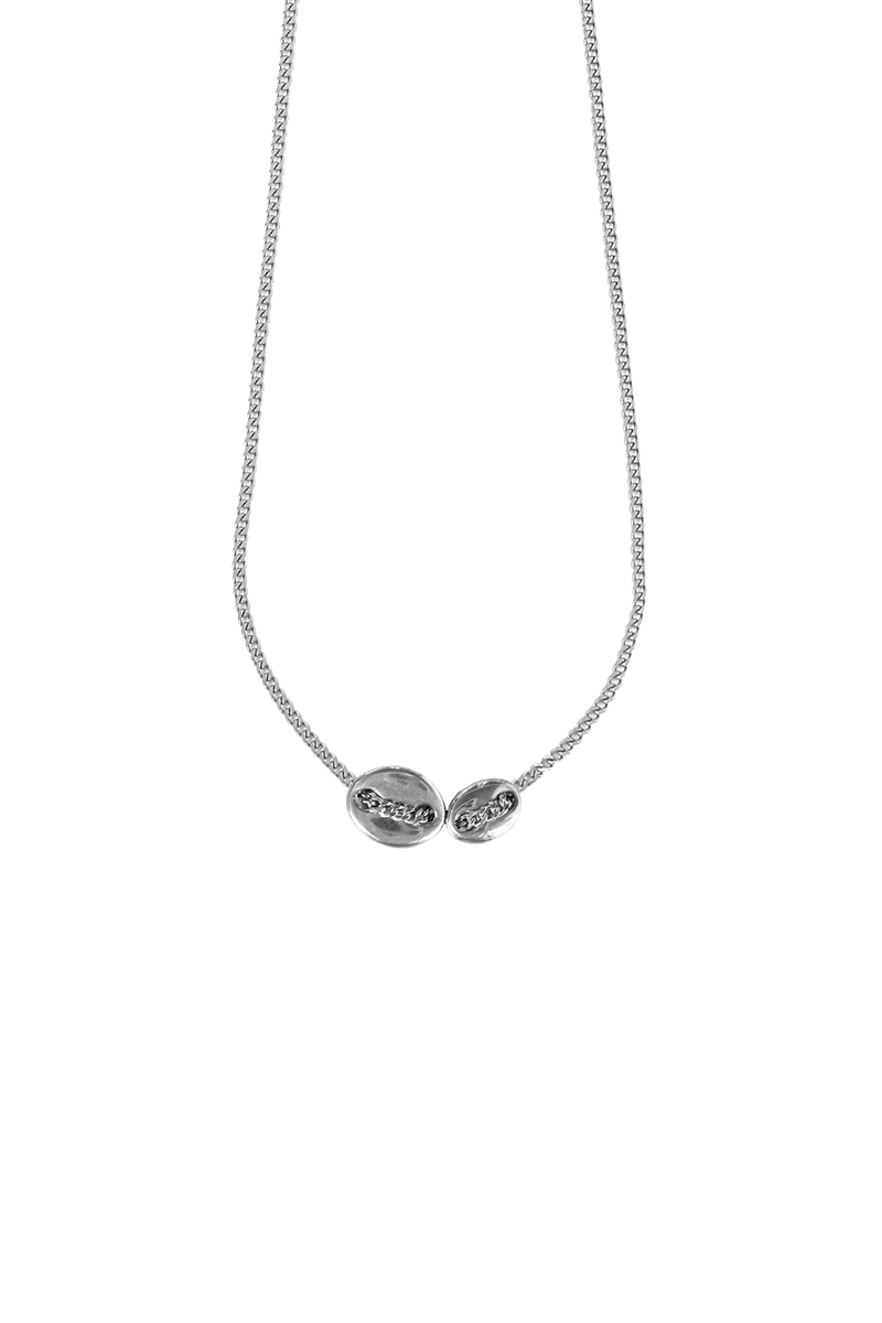 Double button chain necklace