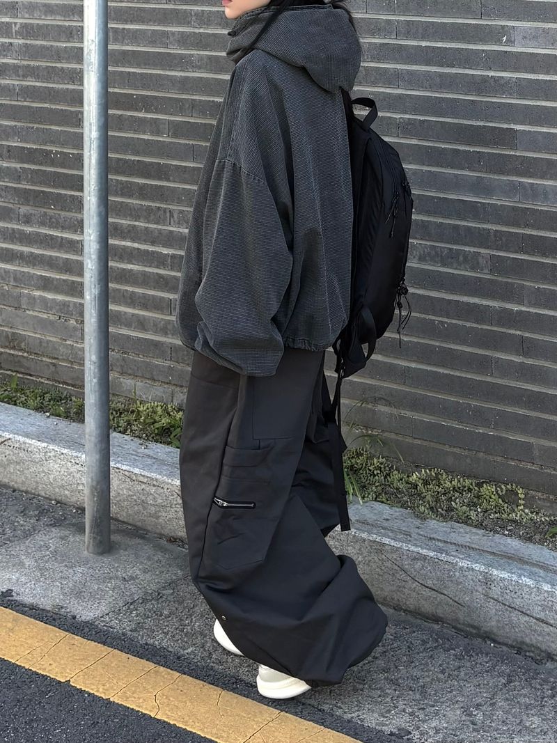 ダブルニー ジッパー カーペンター ワイドパンツ