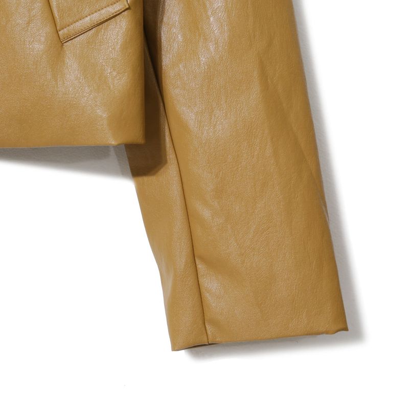 Tom Cropped Leather Jacket (2color)