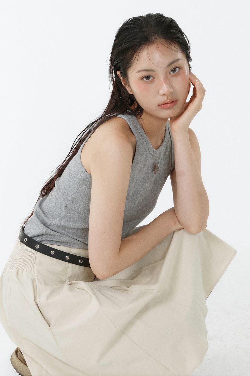 ALL-DAY SLEEVELESS TOP_MELANGE GRAY