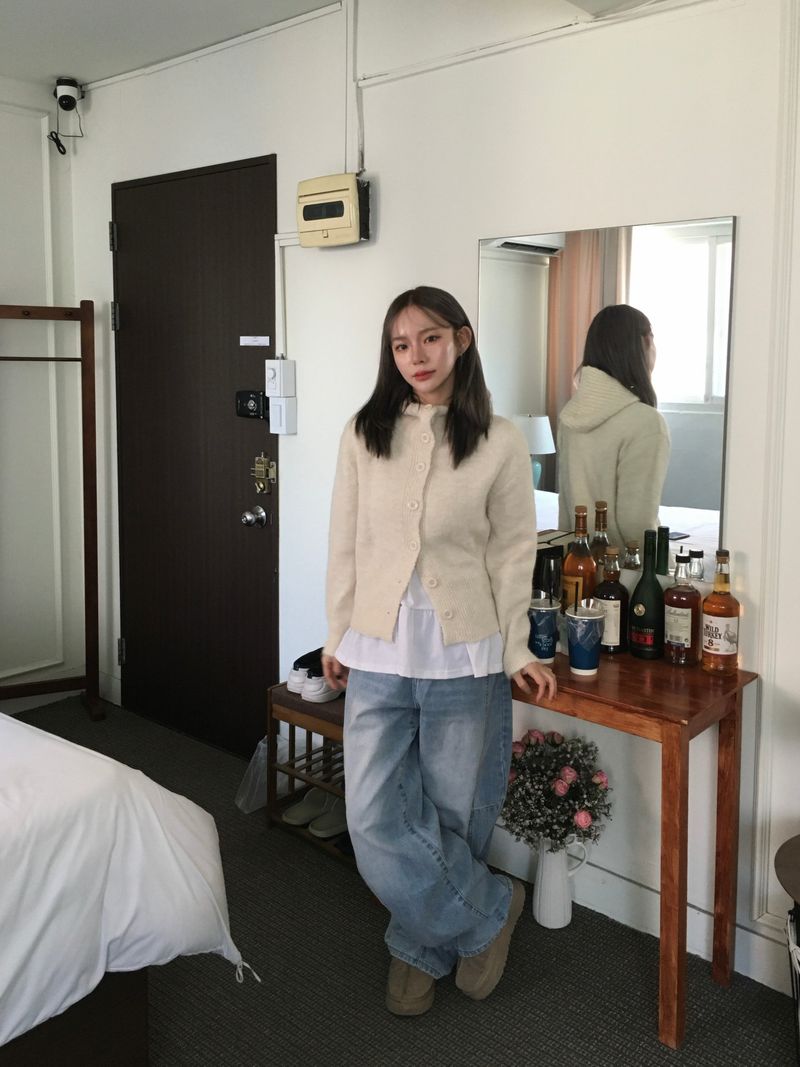 Marron Wool Golji Hooded Cardigan (4c)