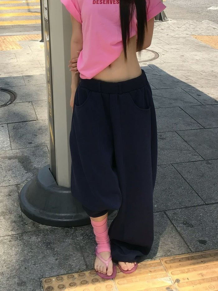 Puff Navy Pants