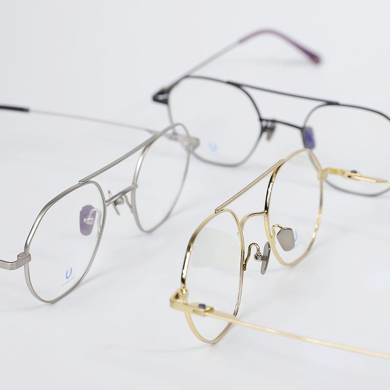 Knouun Round titanium glasses CODE. 103. A Sizzy Silver